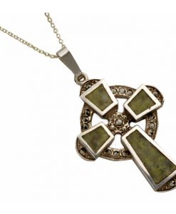 Connemara Marble And Marcasite Celtic Cross