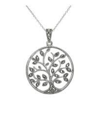 Large Tree Of Life Pendant With Marcasite Stones
